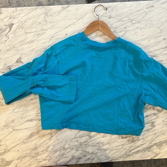 Cotton Citizen Tokyo Crop Shirt - Aqua Blue sz S - Picture 10 of 10